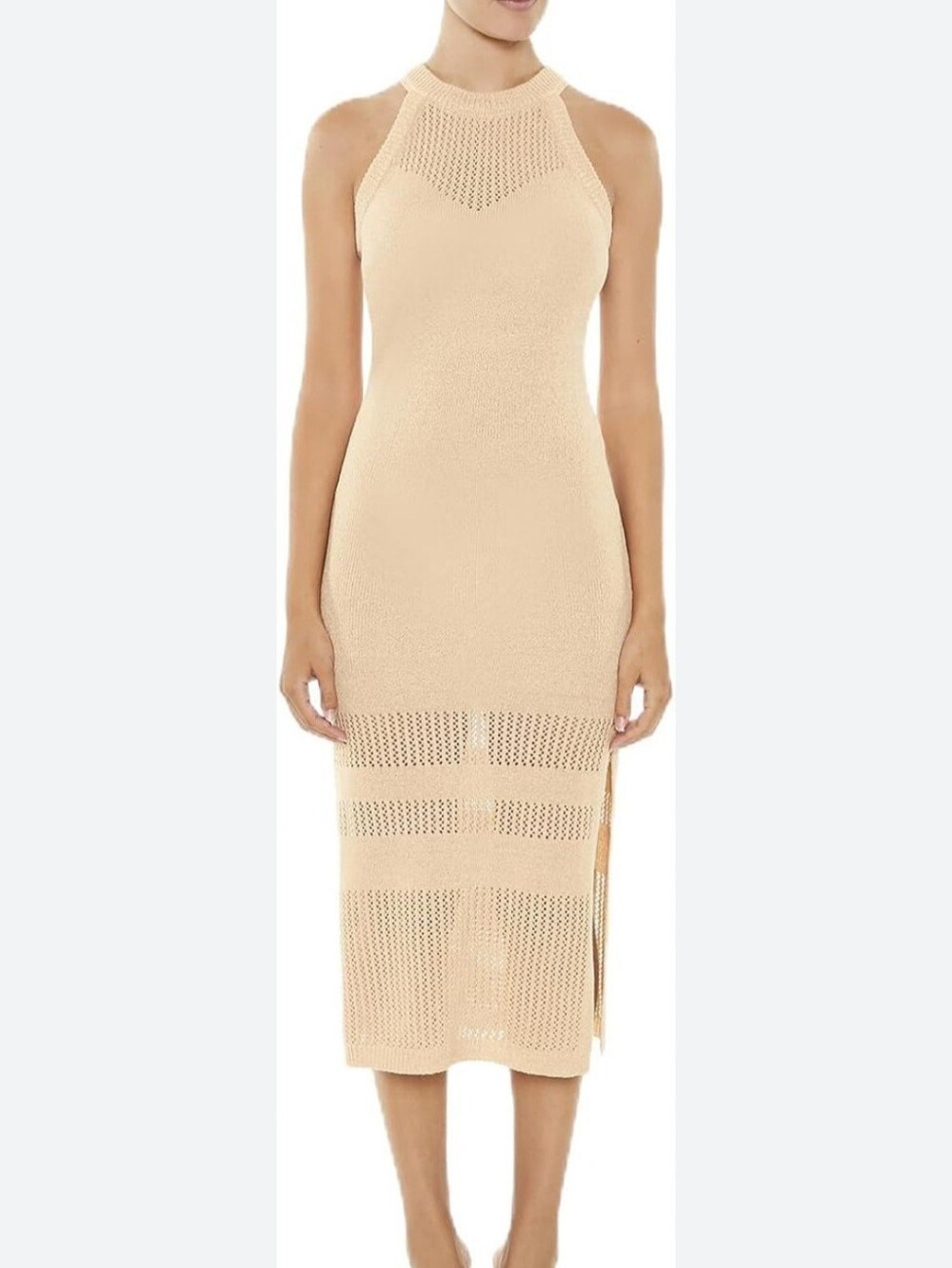 Forever 21 Sleeveless Knit Midi Dress in Beige